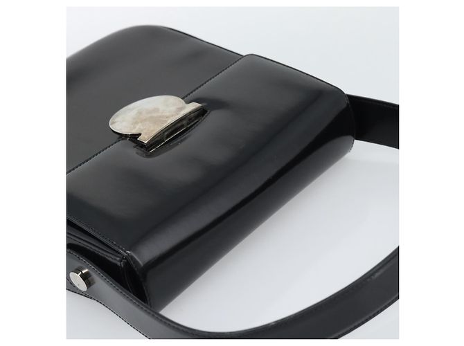 Borsa in Vernice Salvatore Ferragamo Nera Argento Auth ka5372 Nero - vista 6