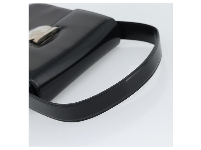 Borsa in Vernice Salvatore Ferragamo Nera Argento Auth ka5372 Nero - vista 7