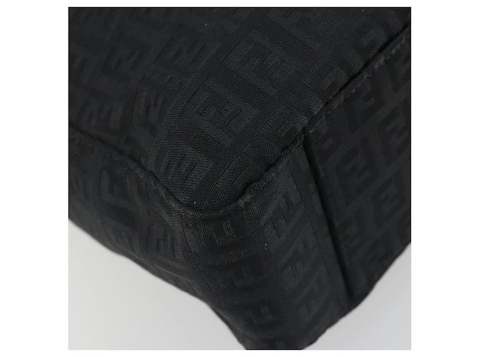 Borsa a mano FENDI Zucchino Canvas Nera Argento 8BH031 Auth ki6737 Nero - vista 11