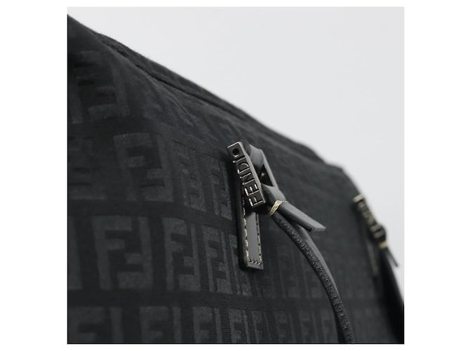 Borsa a mano FENDI Zucchino Canvas Nera Argento 8BH031 Auth ki6737 Nero - vista 15