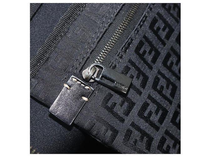 Borsa a mano FENDI Zucchino Canvas Nera Argento 8BH031 Auth ki6737 Nero - vista 20