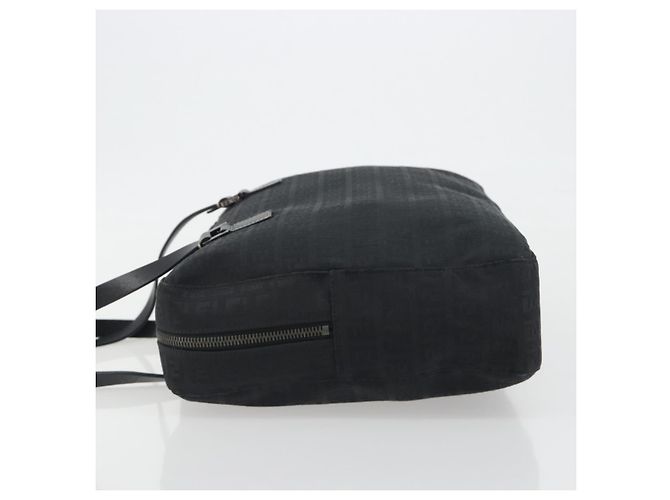 Borsa a mano FENDI Zucchino Canvas Nera Argento 8BH031 Auth ki6737 Nero - vista 5
