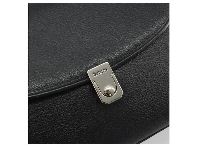 Borsa Burberry in pelle nera argento Auth ep15237 Nero - vista 15