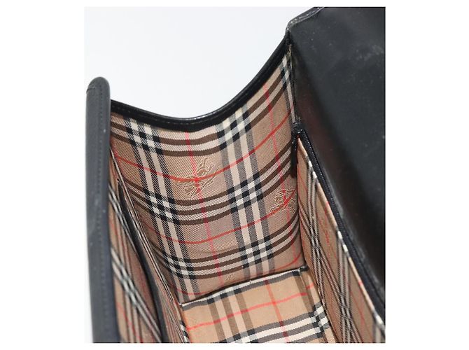 Borsa Burberry in pelle nera argento Auth ep15237 Nero - vista 19