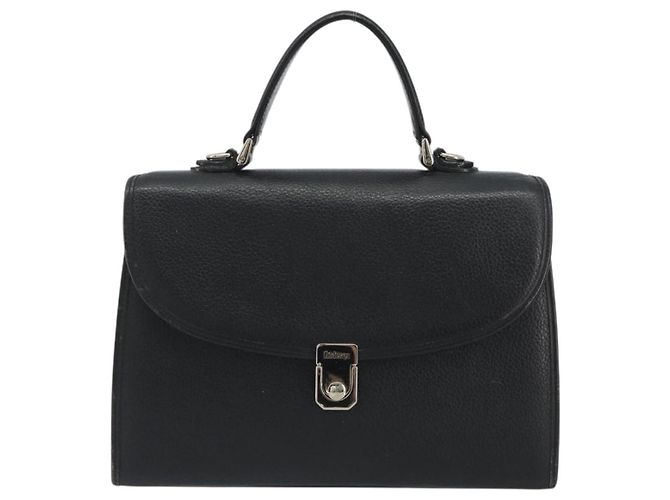 Borsa Burberry in pelle nera argento Auth ep15237 Nero - vista 2