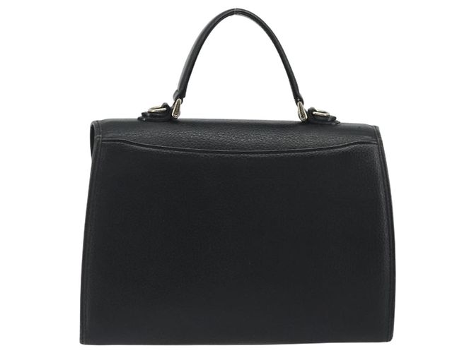 Borsa Burberry in pelle nera argento Auth ep15237 Nero - vista 3