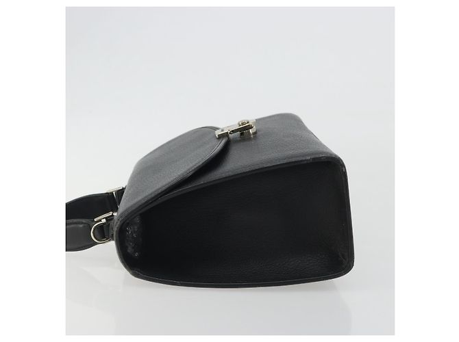Borsa Burberry in pelle nera argento Auth ep15237 Nero - vista 5
