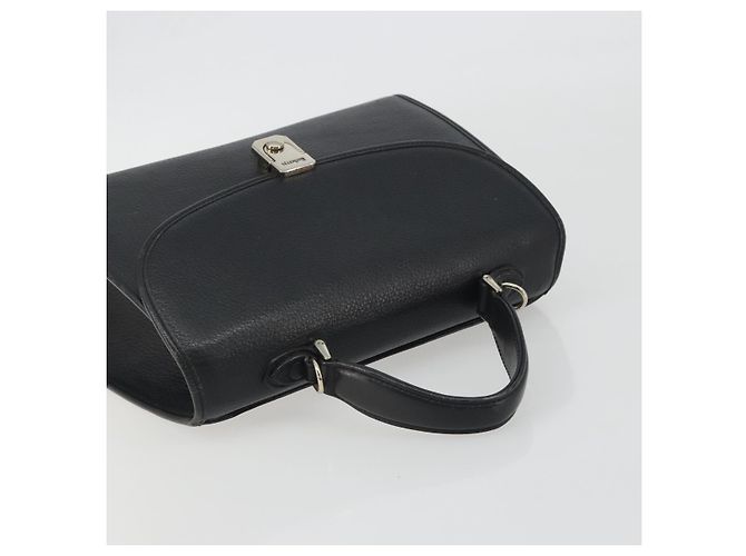 Borsa Burberry in pelle nera argento Auth ep15237 Nero - vista 6