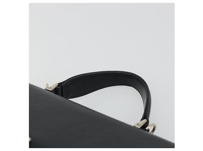 Borsa Burberry in pelle nera argento Auth ep15237 Nero - vista 8