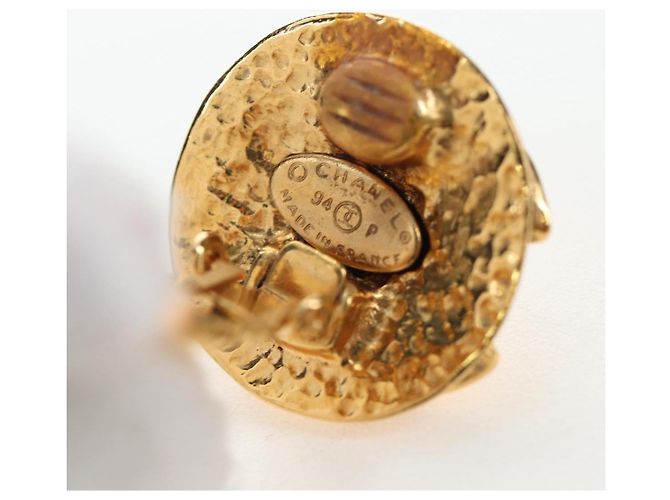 Orecchini CHANEL Metallo Tonalità Oro CC Auth 192600M - vista 8