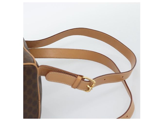 Céline Zaino CELINE Macadam in PVC e pelle marrone con dettagli dorati Auth 192796A - vista 10