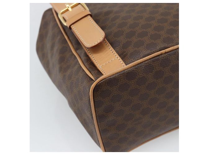 Céline Zaino CELINE Macadam in PVC e pelle marrone con dettagli dorati Auth 192796A - vista 15