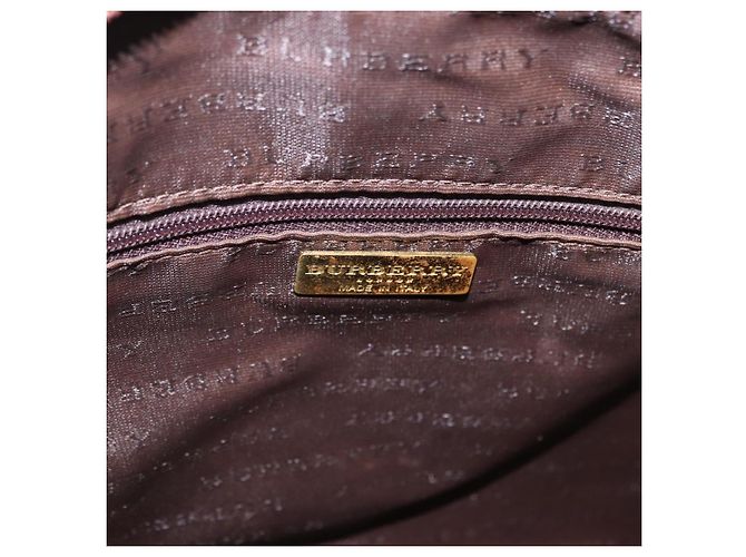 Borsa BURBERRY Nova Check in PVC e pelle 2way Beige Oro Auth ka5442V - vista 17