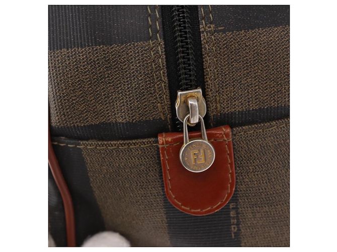 Pequin Borsa FENDI Pecan in PVC e pelle 2 modi Nero Marrone Auth ka5337A - vista 17