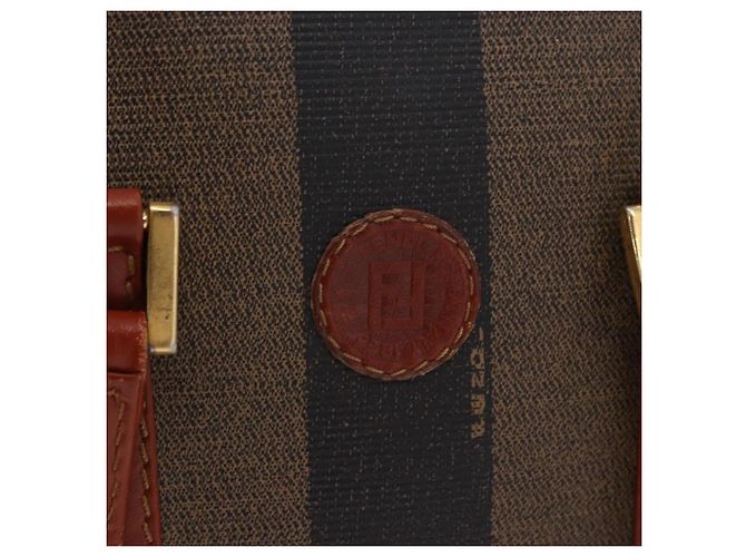 Pequin Borsa FENDI Pecan in PVC e pelle 2 modi Nero Marrone Auth ka5337A - vista 18