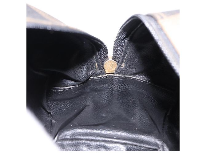 Pequin Borsa FENDI Pecan in PVC e pelle 2 modi Nero Marrone Auth ka5337A - vista 21