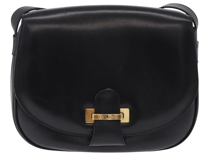 Céline CELINE Schultertasche aus Leder Schwarz Gold Auth 193055 Golden - Ansicht 2