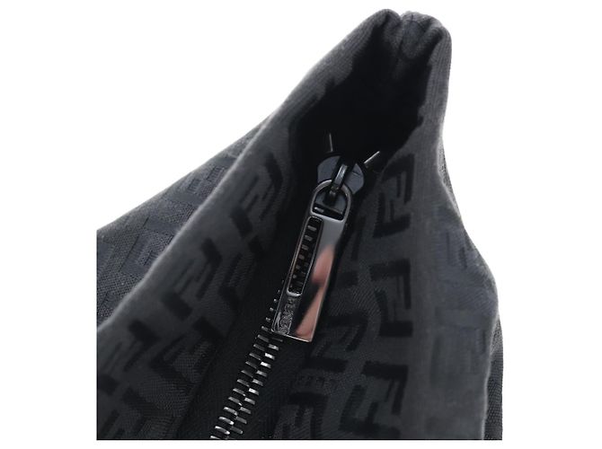 FENDI Zucchino Canvas Tote Bag Schwarz Silber Auth am12126V - Ansicht 15