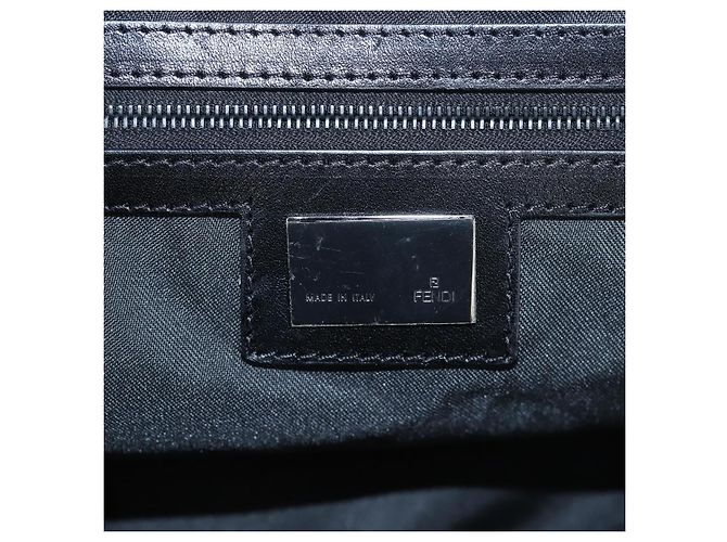 FENDI Zucchino Canvas Tote Bag Schwarz Silber Auth am12126V - Ansicht 16