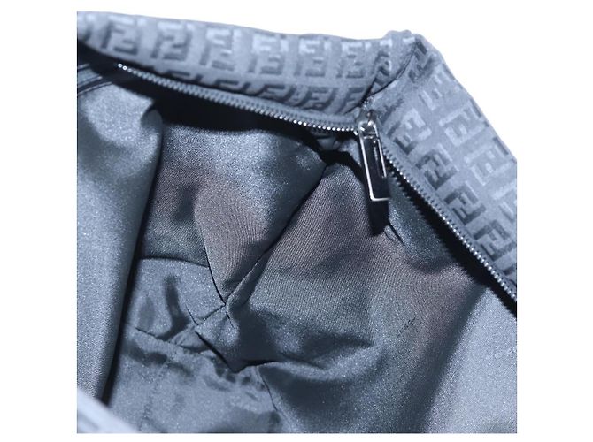 FENDI Zucchino Canvas Tote Bag Schwarz Silber Auth am12126V - Ansicht 19