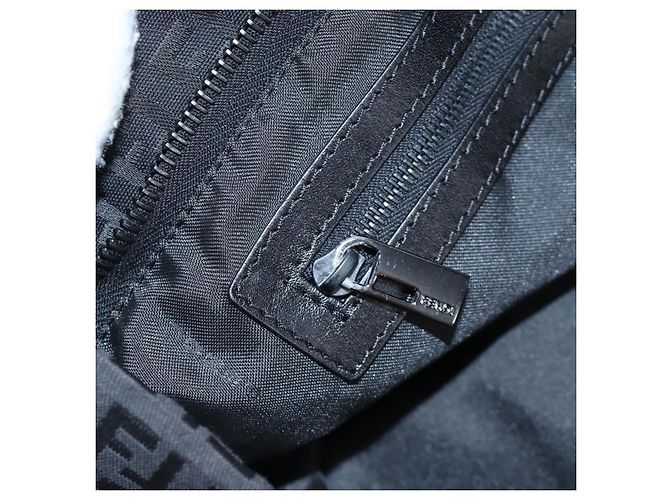 FENDI Zucchino Canvas Tote Bag Schwarz Silber Auth am12126V - Ansicht 20