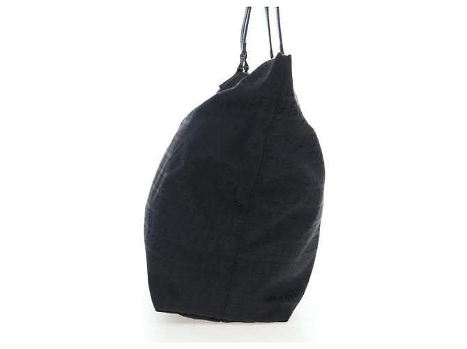 FENDI Zucchino Canvas Tote Bag Schwarz Silber Auth am12126V - Ansicht 5