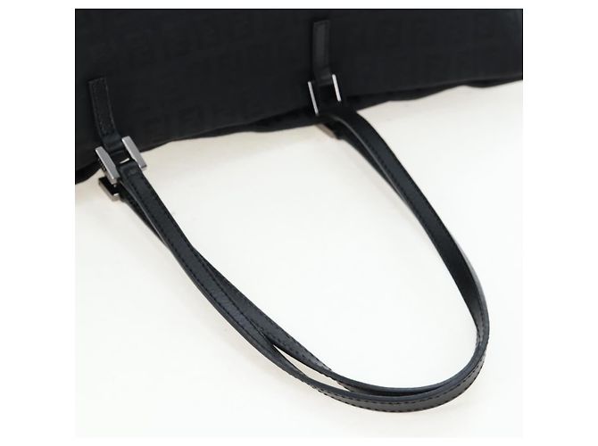 FENDI Zucchino Canvas Tote Bag Schwarz Silber Auth am12126V - Ansicht 7