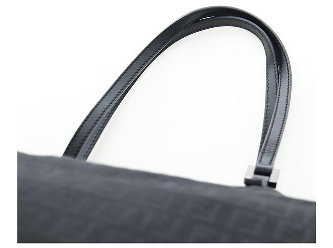 FENDI Zucchino Canvas Tote Bag Schwarz Silber Auth am12126V - Ansicht 8