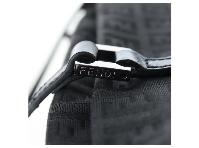 FENDI Zucchino Canvas Tote Bag Schwarz Silber Auth am12126V - Ansicht 9