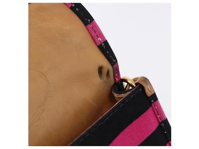 Borsa a Spalla PRADA Tela Rosa Nero Auth ka5421 - vista 19