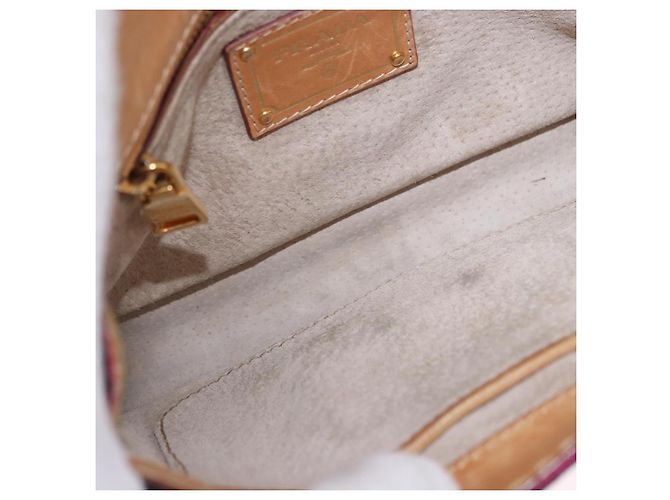 Borsa a Spalla PRADA Tela Rosa Nero Auth ka5421 - vista 21