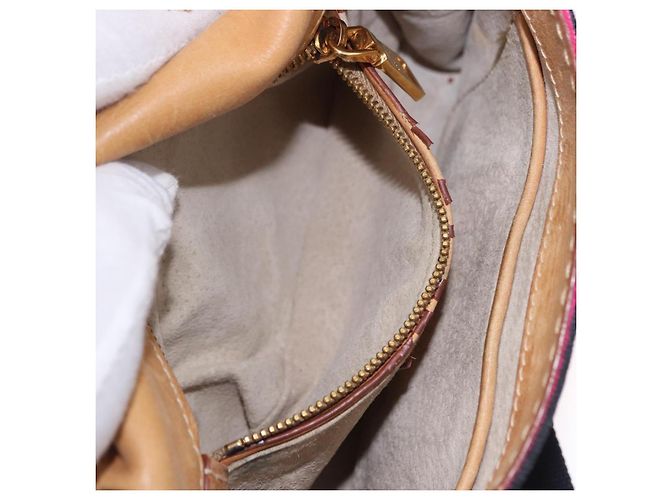 Borsa a Spalla PRADA Tela Rosa Nero Auth ka5421 - vista 25