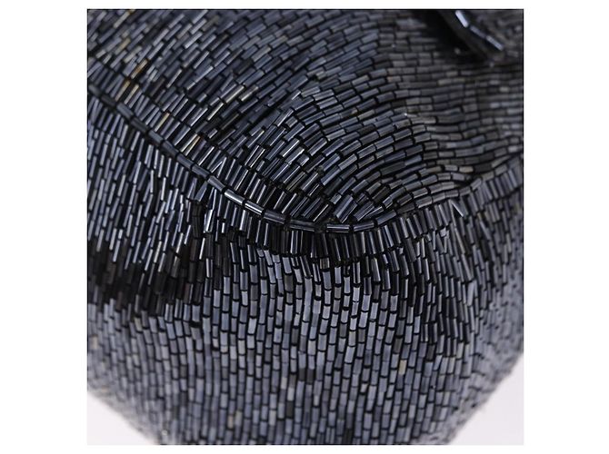 Borsa a tracolla FENDI Mamma Baguette Perline Blu Navy Argento Auth yk20696SAM - vista 11