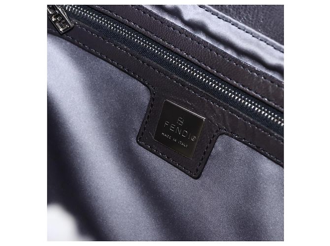 Borsa a tracolla FENDI Mamma Baguette Perline Blu Navy Argento Auth yk20696SAM - vista 19