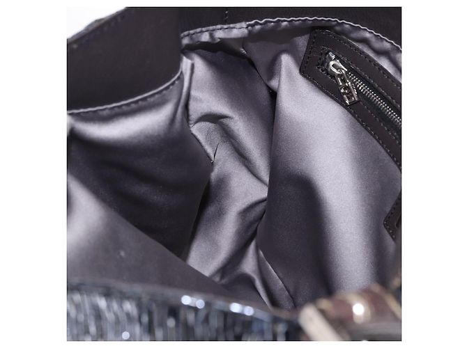 Borsa a tracolla FENDI Mamma Baguette Perline Blu Navy Argento Auth yk20696SAM - vista 21