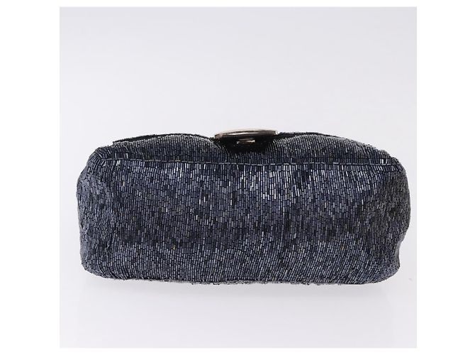 Borsa a tracolla FENDI Mamma Baguette Perline Blu Navy Argento Auth yk20696SAM - vista 9