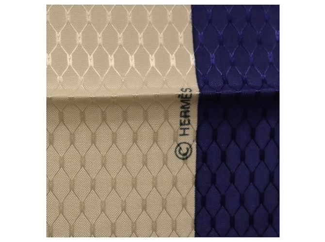 Hermès HERMES Carré 90 Seidentuch Blau Weiß Authentisch ki6720M - Ansicht 12