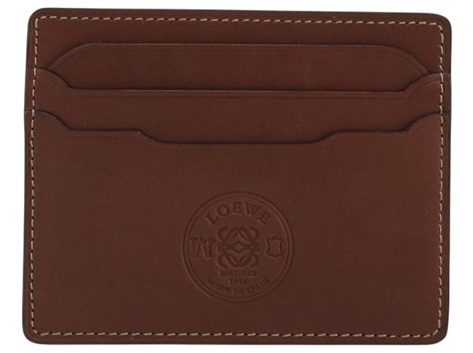 Tarjetero de cuero marrón LOEWE Auth 193161V Castaño - vista 13
