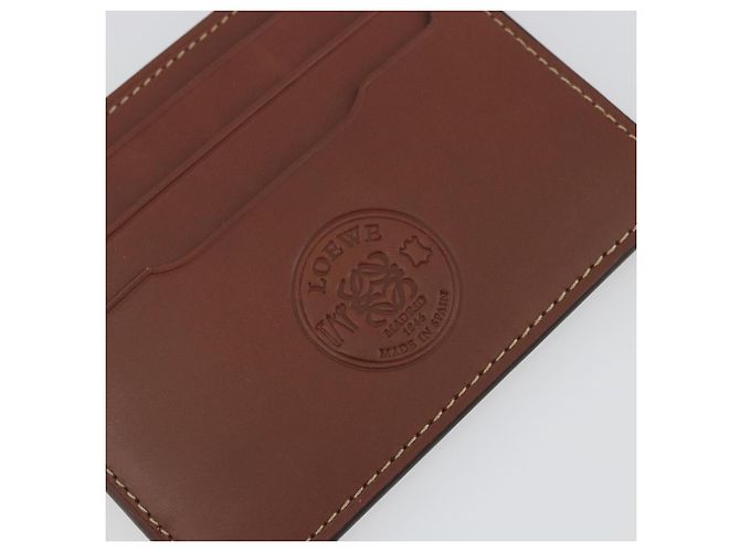 Tarjetero de cuero marrón LOEWE Auth 193161V Castaño - vista 17