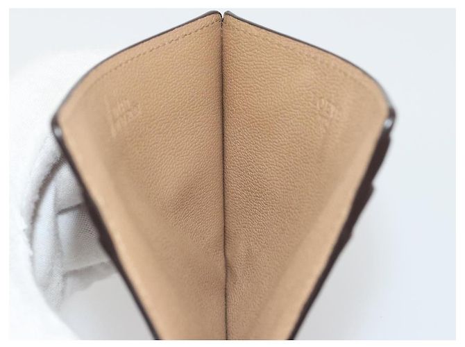 Tarjetero de cuero marrón LOEWE Auth 193161V Castaño - vista 23