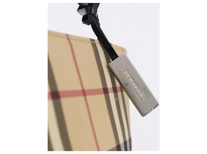 Borsa a mano BURBERRY Nova Check in PVC Beige Silver Auth 193495V Argento - vista 14