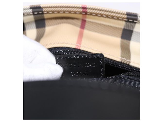 Borsa a mano BURBERRY Nova Check in PVC Beige Silver Auth 193495V Argento - vista 22
