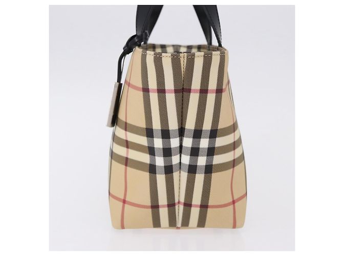 Borsa a mano BURBERRY Nova Check in PVC Beige Silver Auth 193495V Argento - vista 4