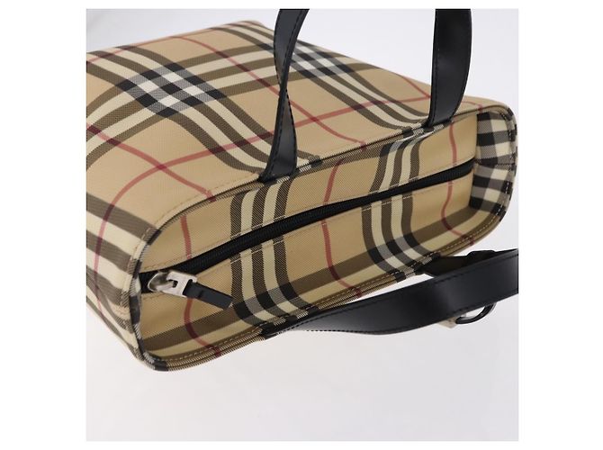 Borsa a mano BURBERRY Nova Check in PVC Beige Silver Auth 193495V Argento - vista 6