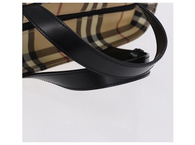 Borsa a mano BURBERRY Nova Check in PVC Beige Silver Auth 193495V Argento - vista 7