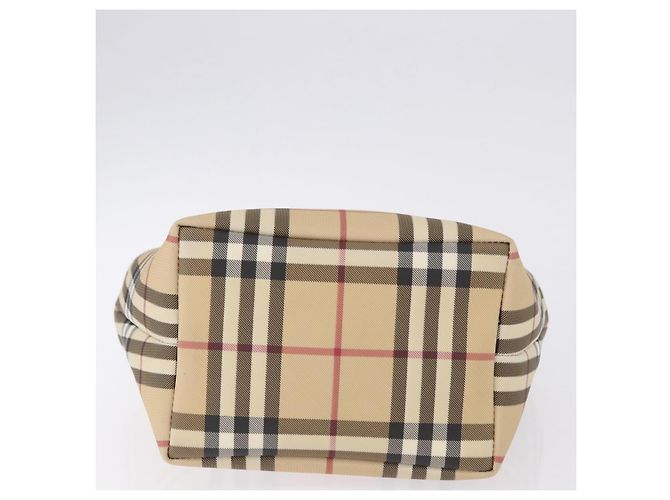 Borsa a mano BURBERRY Nova Check in PVC Beige Silver Auth 193495V Argento - vista 9