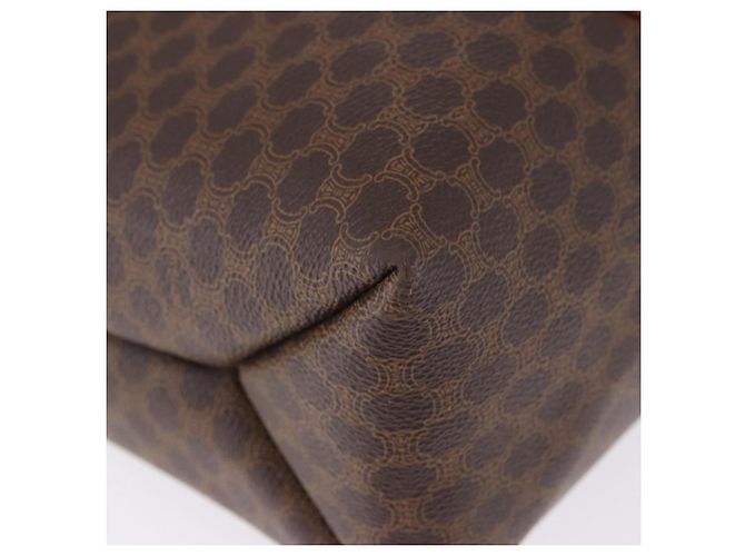 Céline Borsa Tote CELINE Macadam Canvas PVC Pelle Marrone Oro Auth 193538 D'oro - vista 11