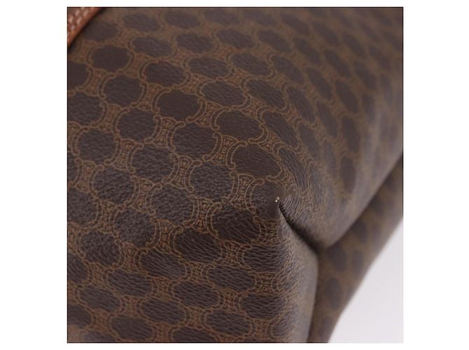Céline Borsa Tote CELINE Macadam Canvas PVC Pelle Marrone Oro Auth 193538 D'oro - vista 12