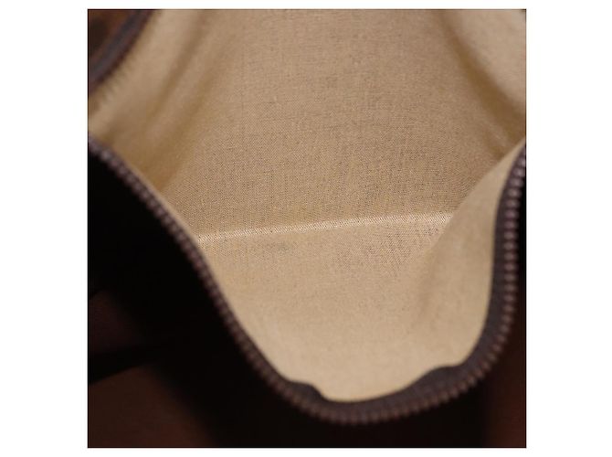 Céline Borsa Tote CELINE Macadam Canvas PVC Pelle Marrone Oro Auth 193538 D'oro - vista 21