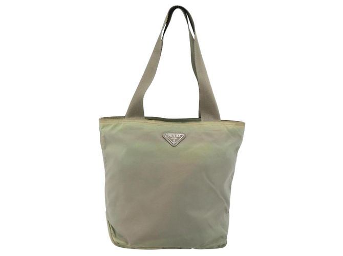 Borsa Tote PRADA Nylon Verde Auth 194568 - vista 2